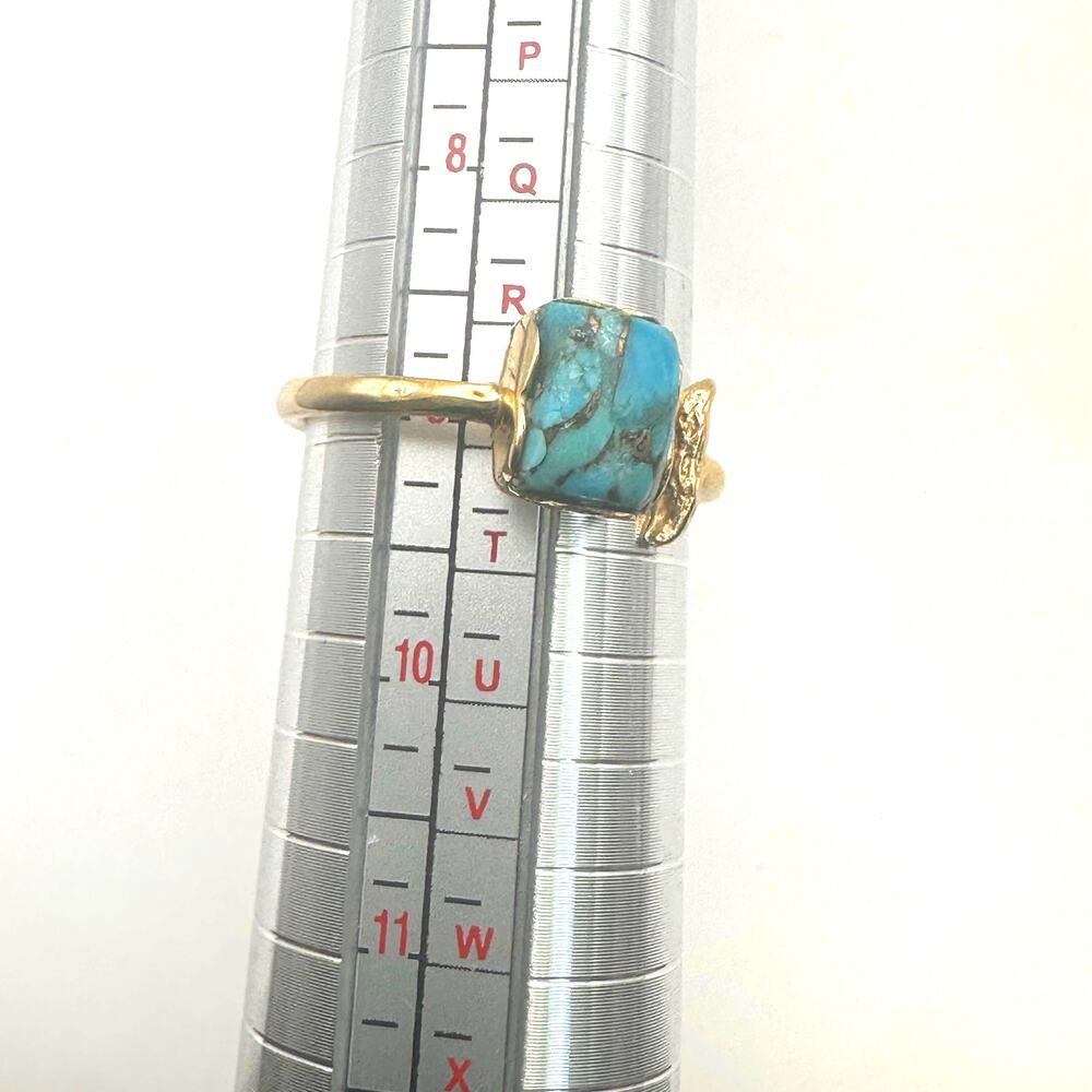 BYCILA Gold Plated over Sterling Ring Set of 2 Blue MARINA CONNIE Size 9 - Picture 6 of 10